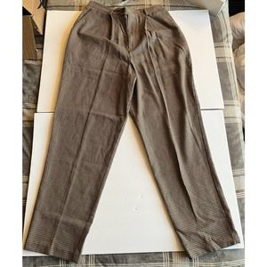 WOMENS JACLYN SMITH BROWN & BEIGE HOUNDSTOOTH DRESS SLACKS / PANTS SIZE 16